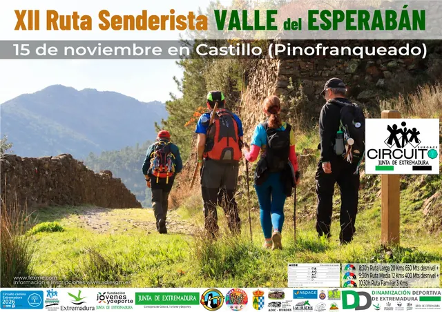 Cartel de XII Ruta senderista "Valle del Esperabán"